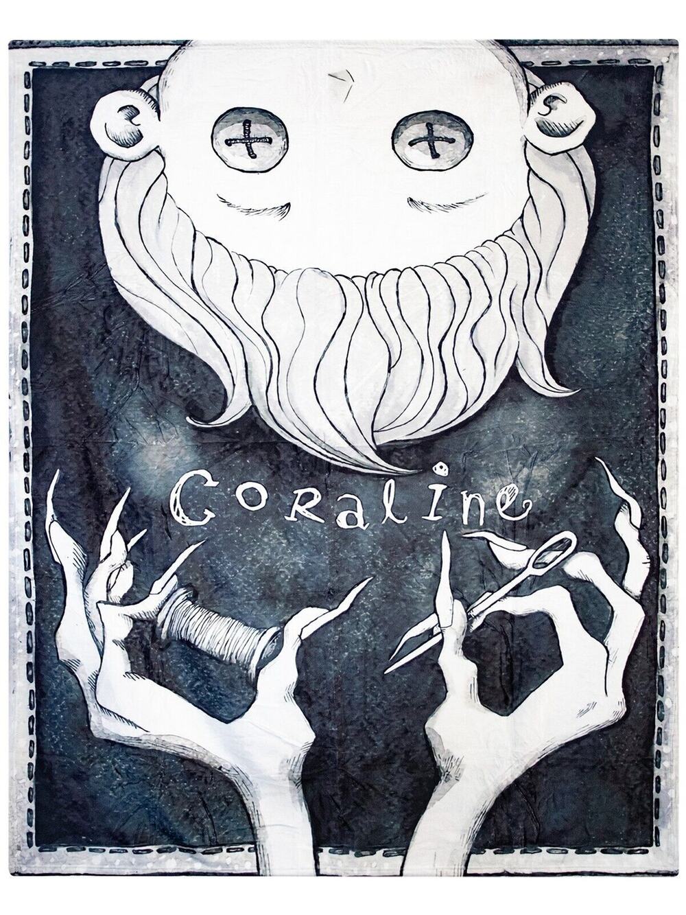 New Throw Blanket - Coraline Doll Fleece Blanket 60" x 50" Super Silky Soft